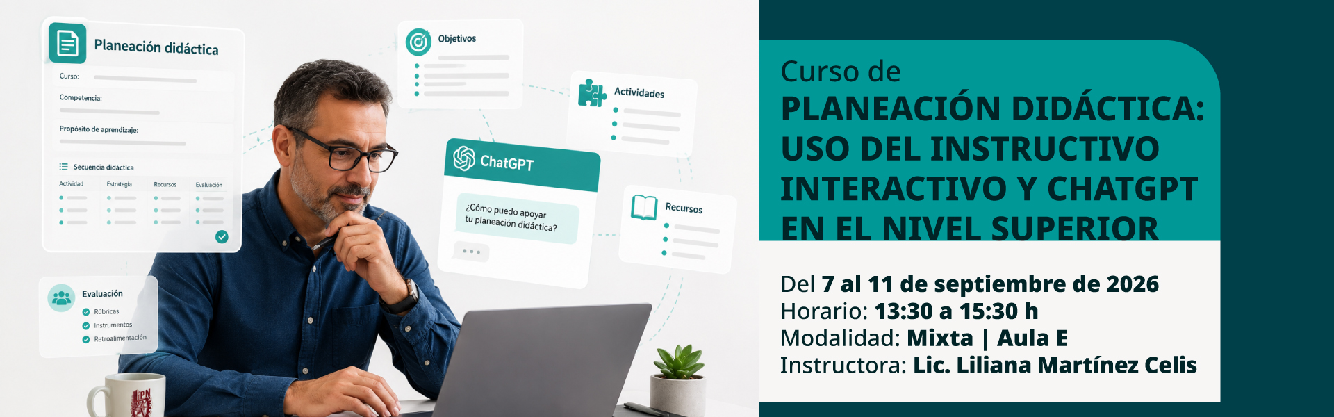 Curso de Planeación Didáctica Usos del Instructivo Interactivo y ChatGTP en el Nivel Superior