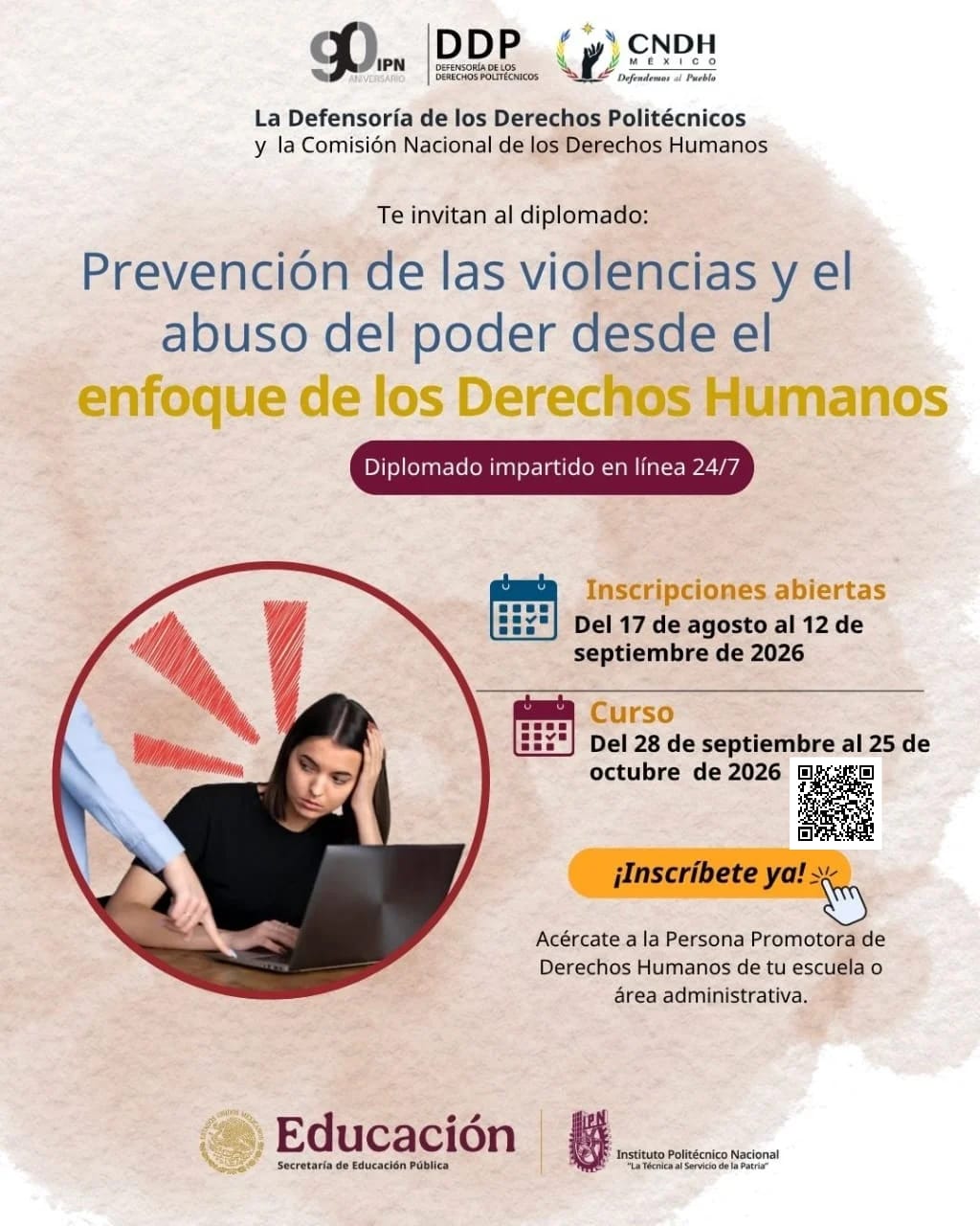 Diplomado prevención de las violencias y el abuso del poder desde el enfoque de los Derechos Humanos